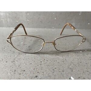 Joan Collins 9731 Gold Brown Eyeglasses FRAMES ONLY 52-16-135 oval full rim